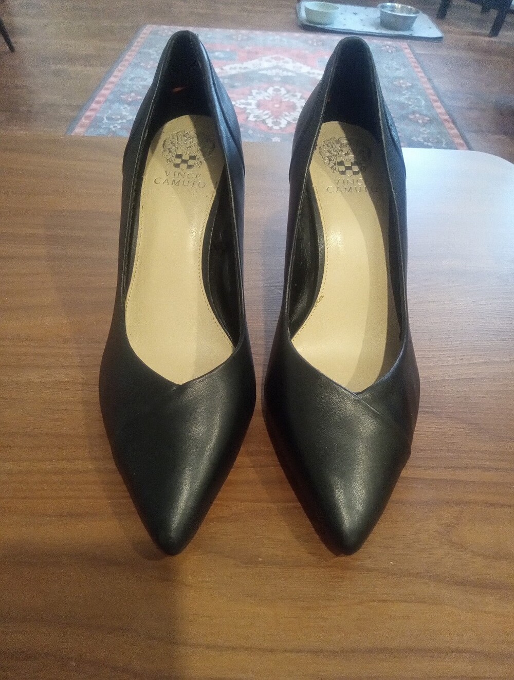 Vince Camuto Black Pointed-Toe Leather Pumps — Sleek Classic Heel